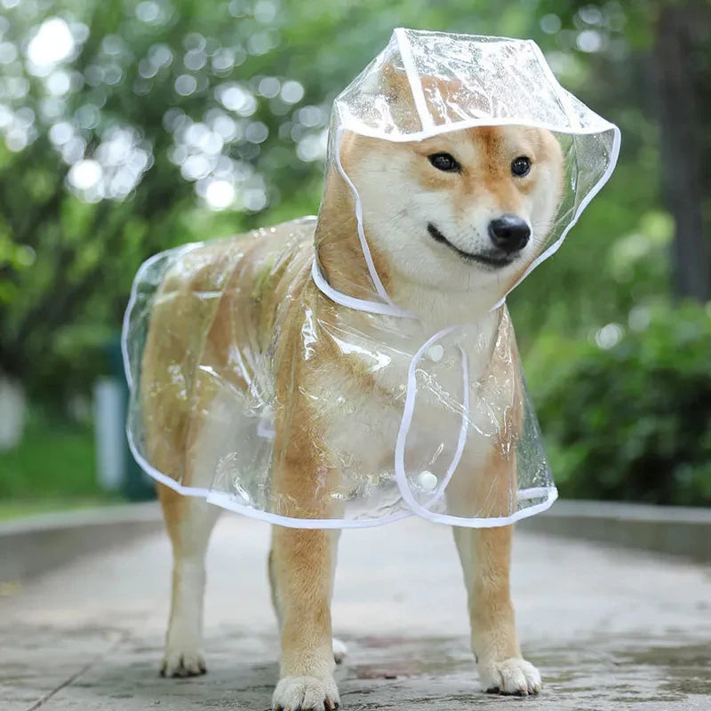 Dog Raincoat – Clear PVC Hooded Poncho