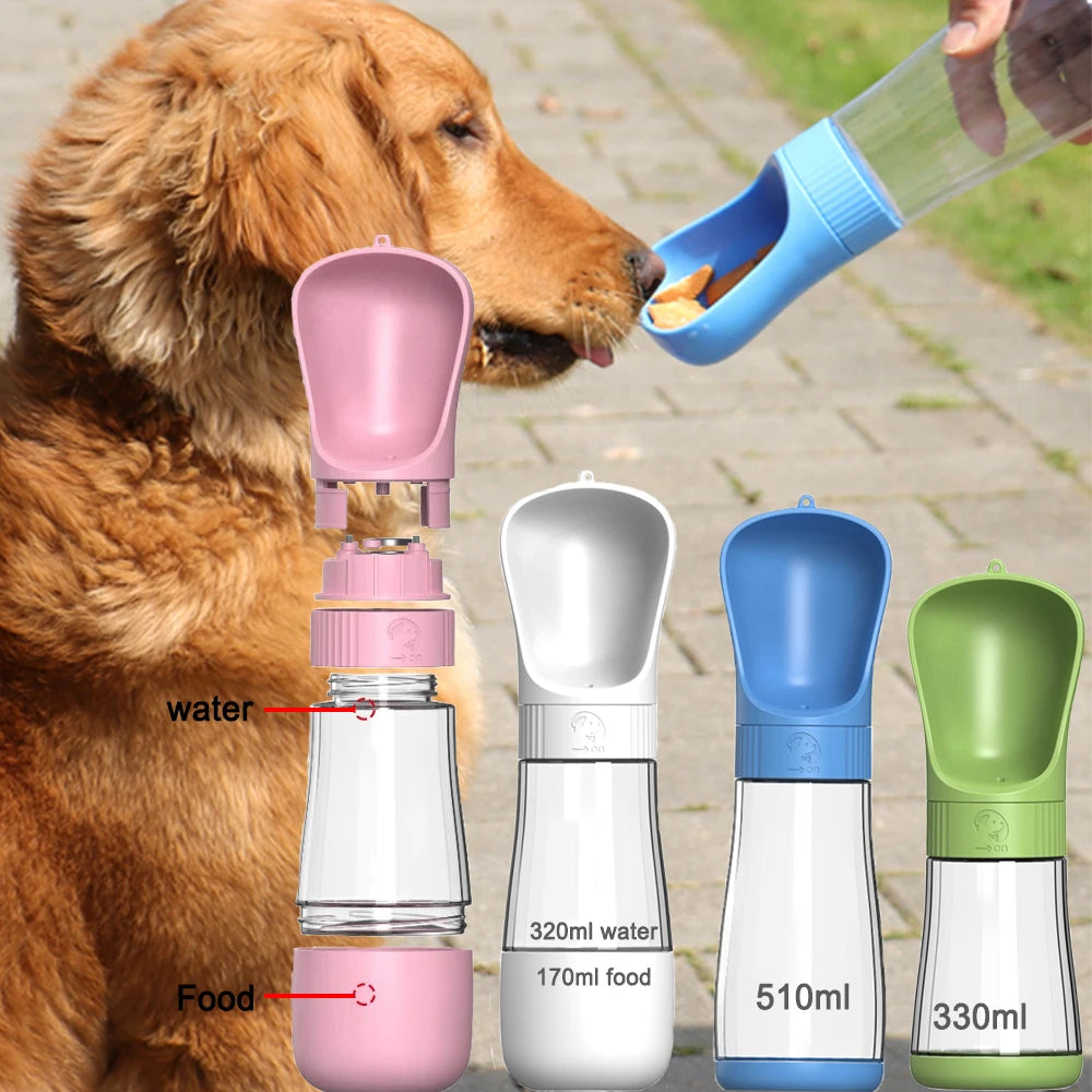 Portable Dog Water Bottle With a Drinking Bowl