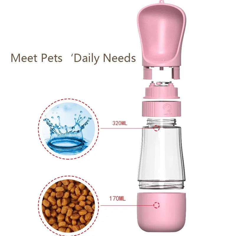 Portable Dog Water Bottle With a Drinking Bowl