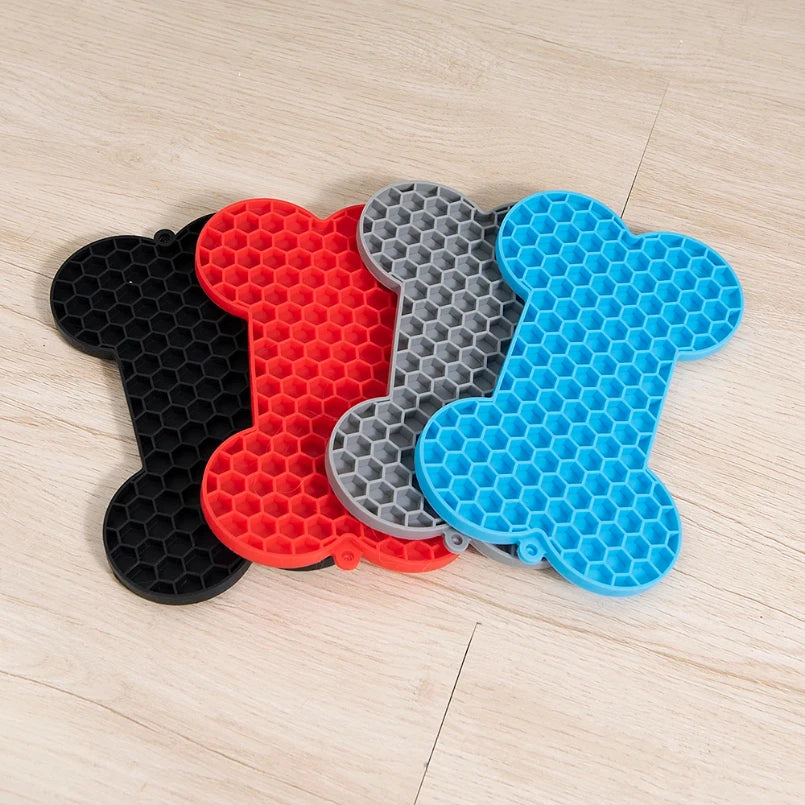 Dog Slow Food Pad Bone Silicone Pet Licking Pad