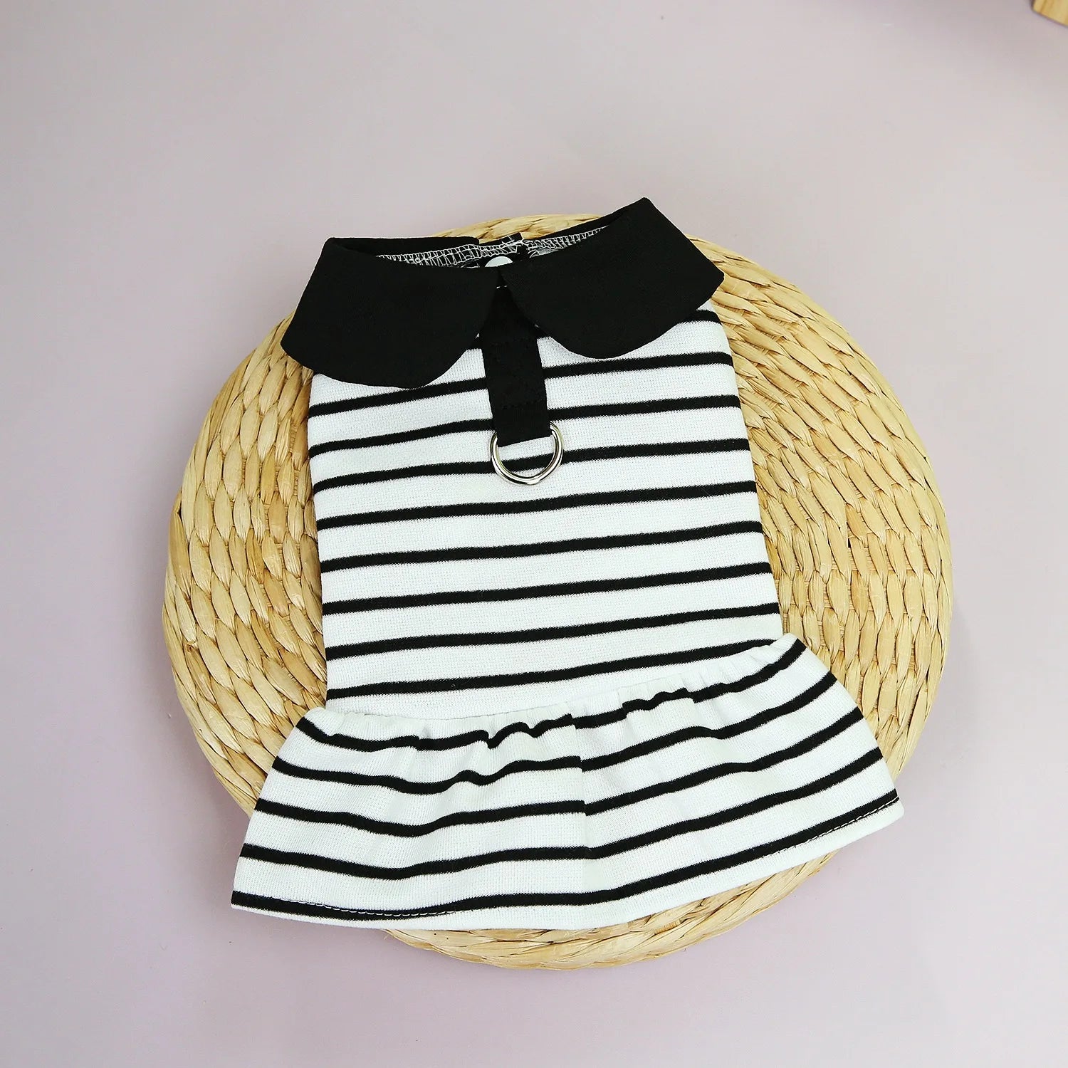 Pet Striped Spring T-Shirt & Dress Set
