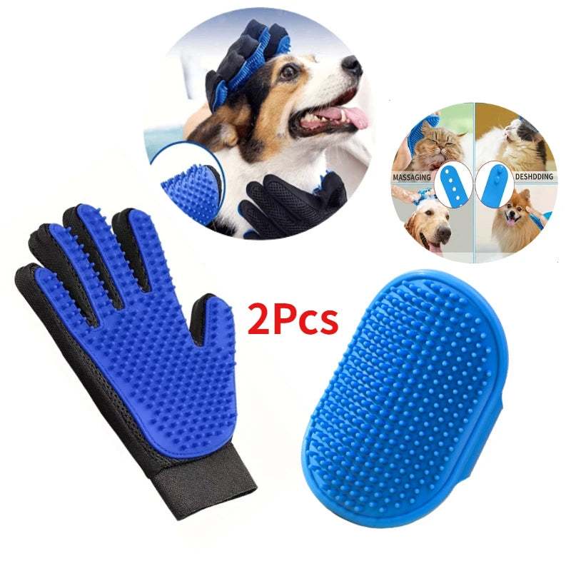 2Pcs Pet Grooming Glove Set