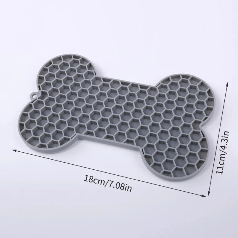 Dog Slow Food Pad Bone Silicone Pet Licking Pad