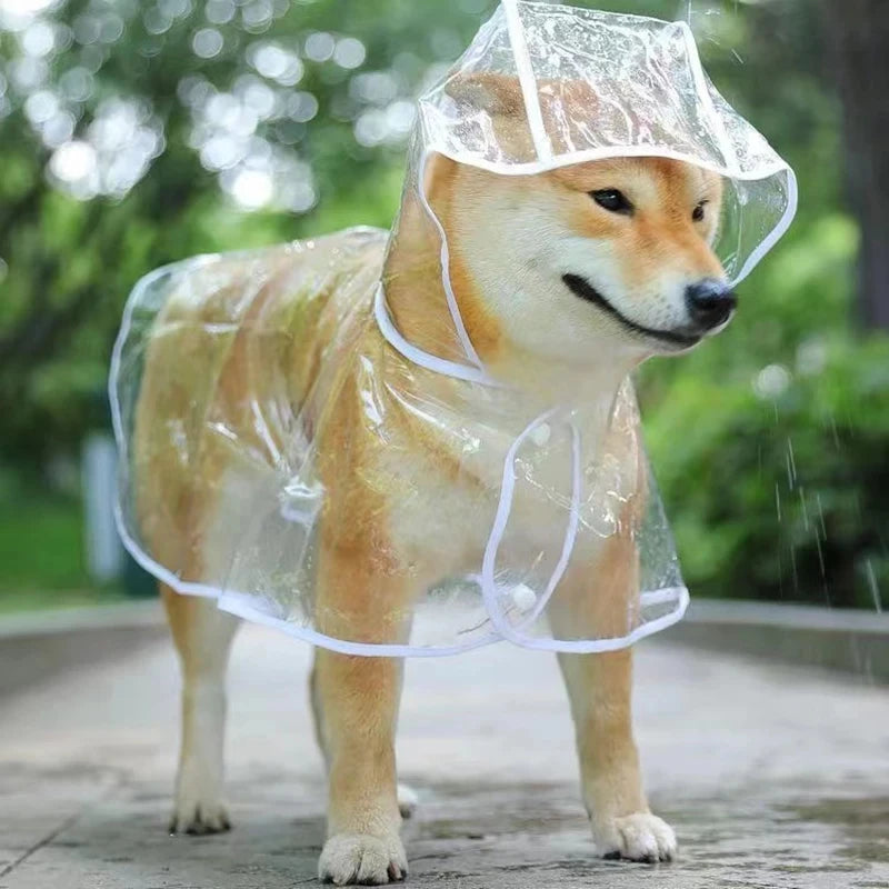 Dog Raincoat – Clear PVC Hooded Poncho