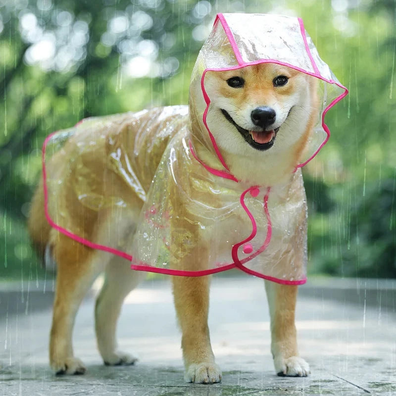 Dog Raincoat – Clear PVC Hooded Poncho