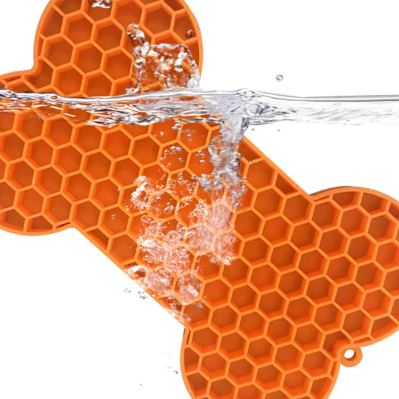 Dog Slow Food Pad Bone Silicone Pet Licking Pad